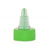 24-410 Green Lime-Natural Twist Open Ribbed Dispensing PP Plastic Bottle Cap- .085 in. Orifice