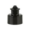 28-410 Black Faceted Dispensing PP Plastic Bottle Cap Push-Pull Style- .130 in. Orifice (MPCH)