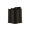 28-410 Black Smooth F Style Dispensing Disc-Top Bottle Cap w/ .336 in. Orifice (Seaquist)