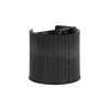 28-410 Black Ribbed F Style Dispensing Disc-Top Bottle Cap w/ .343 in. Orifice (Stull)