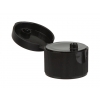 28-410 Black Ribbed Dispensing Snap-Top Bottle Cap w/ .250 in. Orifice (King)