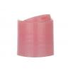 28-410 Pink PP Plastic Dispensing Disc-Top F Style Smooth Bottle Cap-.335 in. Orifice-HS Liner