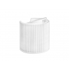 28-410 White Ribbed F Style Dispensing Disc-Top Bottle Cap w/ .343 in. Orifice (Stull)