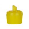 28-410 Yellow Turret Ribbed Dispensing PP Plastic Bottle Cap-.245 in. Orifice