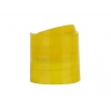 28-410 Yellow Translucent Dispensing Smooth Disc-Top Bottle Cap-.320 in. Orifice-HS Liner