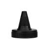 38-400 Black Ribbed Twist Open Dispensing PP Plastic Bottle Cap-.187 in. Orif-HS Liner (For PE-PP Plastc  Bottles)