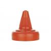 38-400 Orange Ribbed Twist Open Dispensing PP Plastic Bottle Cap-.200 in. Orif-HS Liner