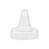 38-400 White Ribbed Twist Open Dispensing PP Plastic Bottle Cap-.181 in. Orifice