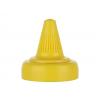 38-400 Yellow Ribbed Twist Open Dispensing PP Plastic Bottle Cap-.200 in. Orif-HS Liner