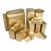 100 Gold Cotton Filled Boxes w/ 100 Lids