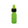 15 ML Green 18-400 Boston Round Glass Bottle-Green-Black Dropper