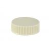 33-400 Beige Ribbed Non Dispensing PP Plastic Jar Cap-Liner-less