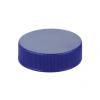 33-400 Blue Ribbed Non Dispensing PP Plastic Jar Cap w/ HS-Pulp Liner