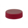 33-400 Cranberry Red Ribbed Non Dispensing Liner-Less PP Plastic Jar Cap