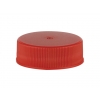 33-400 Red Ribbed Non Dispensing PP Plastic Jar Cap w/ HS Liner & Stipple Top