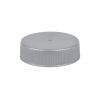 33-400 Silver Ribbed Non Dispensing PP Plastic Jar Cap w/ HS Liner & Smooth Top