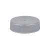 33-400 Silver Ribbed Non Dispensing PP Plastic Jar Cap w/ HS Liner & Smooth Top