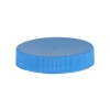 53-400 Blue Flat Ribbed PP Plastic Non Dispensing Jar Cap w/ Smooth Top & Liner-less