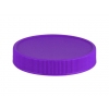 53-400 Violet Flat Ribbed PP Plastic Non Dispensing Jar Cap w/ Matte Top-Stacking Ring & Liner-less