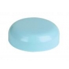 Light Blue plastic 63 mm continuous thread dome jar cap with no liner. 