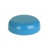 Turquoise plastic 63 mm continuous thread dome jar cap with no liner.