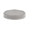 70-400 Silver Flat Ribbed Non Dispensing Jar Cap w/  217 Liner & Stacking Ring
