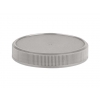 70-400 Silver Flat Ribbed Non Dispensing Jar Cap w/ 217 Liner & Stacking Ring