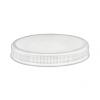 70-400 White Flat Ribed PP Non Dispensing Jar Cap-Foam Liner-Stipple Top-Stacking Ring (Delta)
