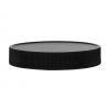 89-400 Black Ribbed Flat Non Dispensing PP Plastic Jar Cap-Stipple Top-Stacking Ring-HS Liner  (MRP)