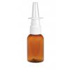 1 oz. Amber PET (BPA Free) 20-410 Semi-Translucent Plastic Boston Round Bottle-White FM Nasal Sprayer 3.5 in. DT