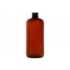 16 oz. Amber Dark Boston Round 24-410 Semi-Translucent PET Plastic Bottle
