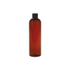 8 oz. Amber Dark 24-410 PET Semi-Translucent Bullet Round Plastic Bottle (King)