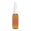 1 oz. Amber 20-410 Round Bullet PET (BPA Free) Translucent Plastic Bottle w/ White Fine Mist Nasal Sprayer 3 1/2 in. DT