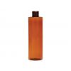 8 oz. Amber Cylinder Round 24-410 PET (BPA Free) Semi-Translucent Plastic Bottle (Stock Item)