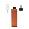 8 oz. Amber Cylinder Round 24-410 PET (BPA Free) Semi-Translucent Plastic Bottle-FM Sprayer