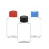 2 oz. Clear PET 20-410 Plastic Oblong Bottle- Beveled Sides-CT Cap