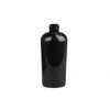 6 oz. Black Opaque 24-410 PET Shiny Cosmo Oval Plastic Bottle-Dispensing Cap