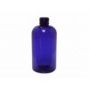 8 oz. Blue Cobalt 24-410 PET (BPA Free) Plastic Semi-Translucent Boston Round Bottle