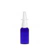1 oz. Blue Cobalt 20-410 Boston Round PET (BPA Free) Semi-Translucent Plastic Bottle-White FM Nasal Sprayer-3.5 in. DT