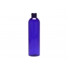 8 oz. cobalt blue PET semi-translucent bullet round 24-410 plastic bottle.
