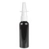 1 oz. Black 20-410 Round Bullet PET BPA Free Shiny Opaque Plastic Bottle- FM Nasal Sprayer-3 1/2 in. DT