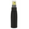 2 oz. Black 24-410 Tapered Round Opaque HDPE Plastic Bullet Bottle-Regular Mist Sprayer