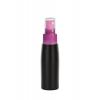 2 oz. Black 24-410 Tapered Round Opaque HDPE Plastic Bullet Bottle-FM Sprayer