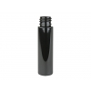 1 oz. Black 20-410 Tall Cylinder Round PET (BPA Free) Opaque Plastic Bottle w/ Gloss Finish (Stock Item)