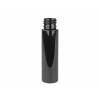 1 oz. Black 20-410 Tall Cylinder Round PET (BPA Free) Opaque Shiny Plastic Bottle