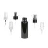 1 oz. Black 20-410 Cylinder Round PET (BPA Free) Opaque Shiny Plastic Bottle-FM Sprayer or Treatment Pump