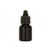 .33 oz. (1/3 oz) (10 cc) 3 pc. Set of Black 15-415 Boston Round LDPE Plastic Slightly Squeezable Bottle with Black Dropper Plug & Non Dispensing Black Ribbed Cap NEW