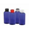 2 oz. Blue Cobalt 20-410 Semi-Translucent PET (BPA Free) Plastic Tapered Cosmo Oval Bottle-CT Cap