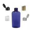 4 oz. Blue Cobalt Cosmo Oval PET (BPA Free) Semi-Translucent 20-410 Plastic Bottle-Dispensing Cap