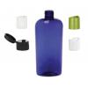 8 oz. Blue Cobalt Cosmo Oval PET (BPA Free) Semi-Translucent 24-410 Plastic Squeezable Bottle-Dispensing Cap
